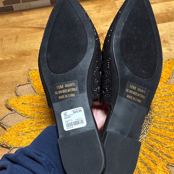 Caparros Black Floral Cutout Mules - Picture 9 of 9